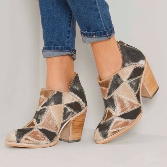 Freebird by Steven Shoes - Freebird Steel Patchwork Bootie Heels